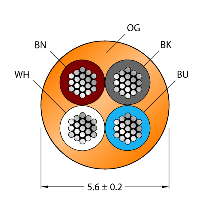 CABLE4X0.34-XX-PUR-OG-500M/TXO3701