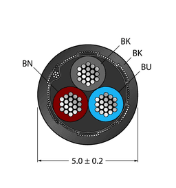 Thumbnail for CABLE3X0.34-SH-PUR-BK-100M/TXL