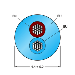 Thumbnail for CABLE2X0.50-XX-PUR-BU-500M/TXB