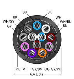 Thumbnail for CABLE12X0.14-SH-PUR-BK-500M/TXL
