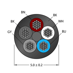Thumbnail for CABLE5X0.34-XX-PVC-BK-500M/TEL