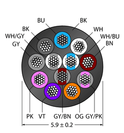 Thumbnail for CABLE12X0.14-XX-PVC-BK-500M/TEL