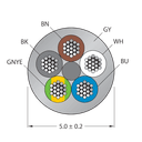 CABLE(4+1)X0.34-XX-PVC-GY-500M/TEG