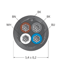 CABLE4X0.34-SH-PUR-BK-100M/TXL