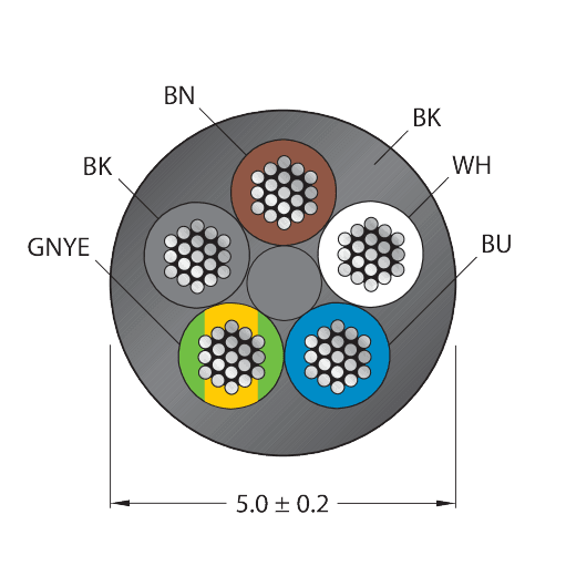 CABLE(4+1)X0.34-XX-PVC-BK-100M/TEL